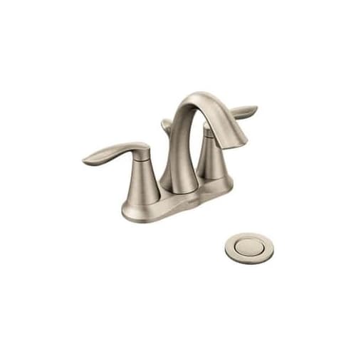 Moen Eva Two Handle Centerset Bathroom Sink Faucet in Brushed Nickel